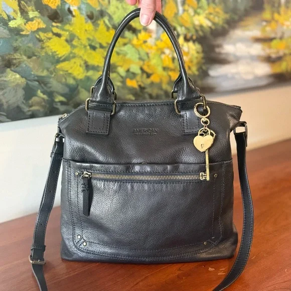 American Leather Co Jamestown Tote | ✨Buttery Soft✨ Slouchy Black Leather Bag - Picture 1 of 10
